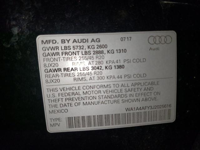 2018 AUDI SQ5 PREMIU WA1A4AFY3J2025616