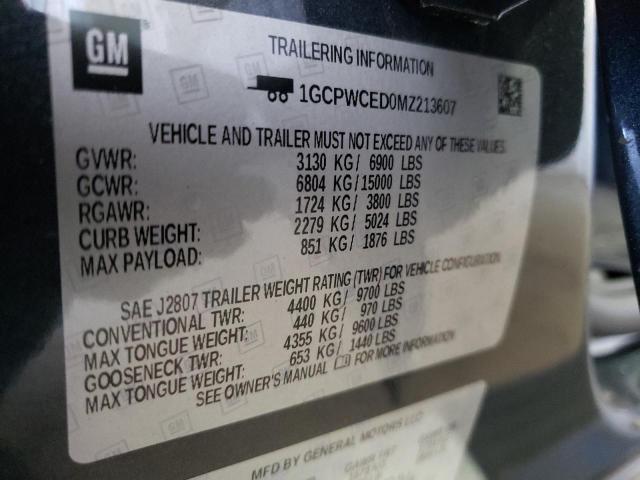 2021 CHEVROLET SILVERADO 1GCPWCED0MZ213607