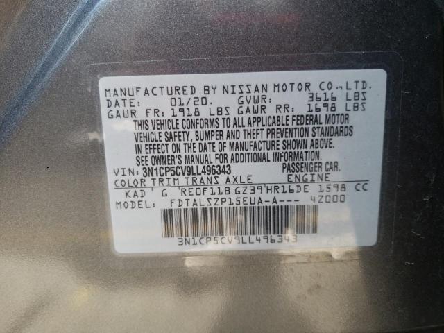 2020 NISSAN KICKS SV 3N1CP5CV9LL496343