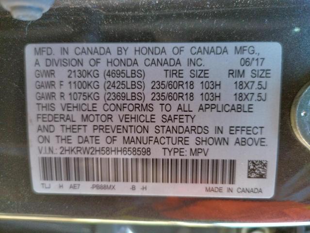 2HKRW2H58HH658598 Honda Cr-V Ex 2017. Фото: 9