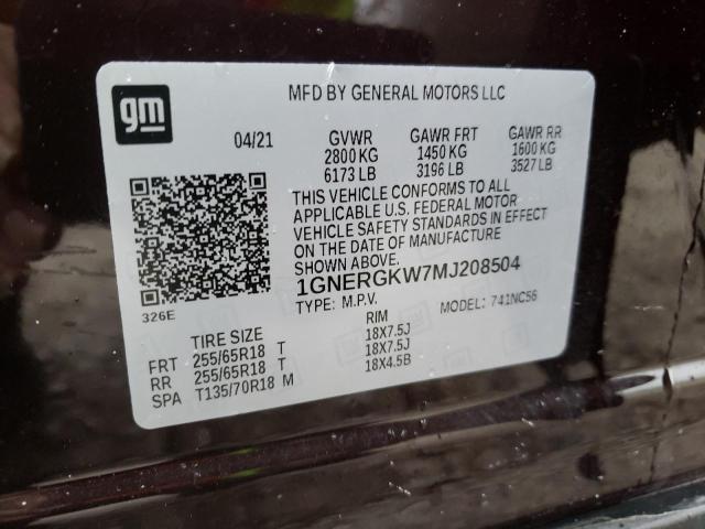 1GNERGKW7MJ208504 Chevrolet Traverse L 2021. Фото: 9