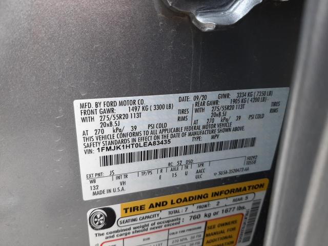 1FMJK1HT0LEA83435 Ford Expedition 2020. Фото: 9