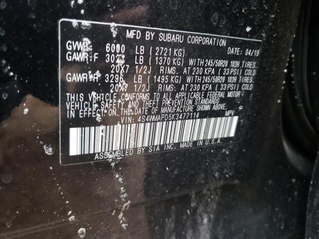 2019 SUBARU ASCENT LIM 4S4WMAPD5K3477114