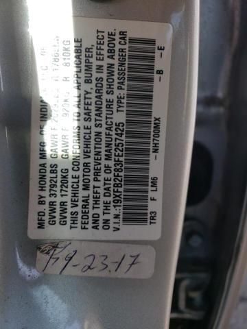 2015 HONDA CIVIC EX 19XFB2F83FE257425