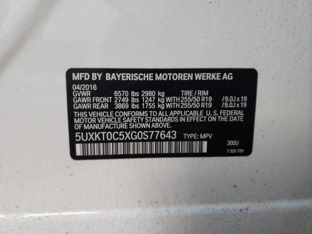 2016 BMW X5 XDR40E 5UXKT0C5XG0S77643
