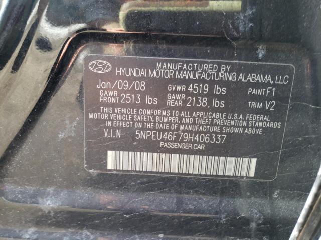 5NPEU46F79H406337 Hyundai Sonata Se 2009. Фото: 9
