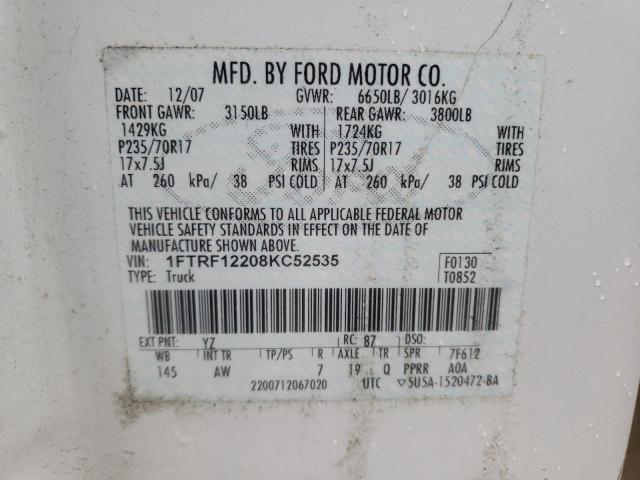 1FTRF12208KC52535 Ford F150 2008. Фото: 9