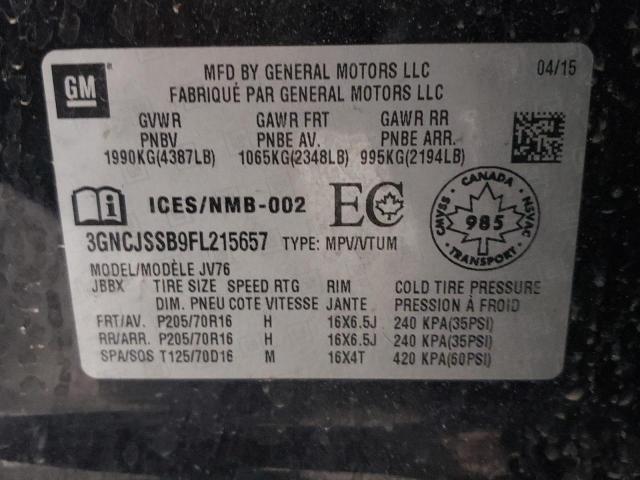 2015 CHEVROLET TRAX 2LT 3GNCJSSB9FL215657