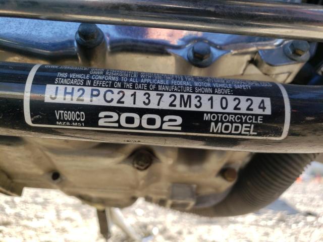 2002 HONDA VT600 CD JH2PC21372M310224
