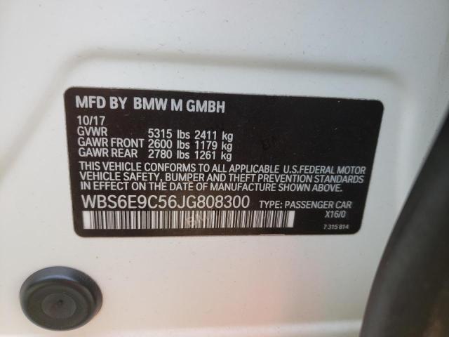 2018 BMW M6 GRAN CO WBS6E9C56JG808300