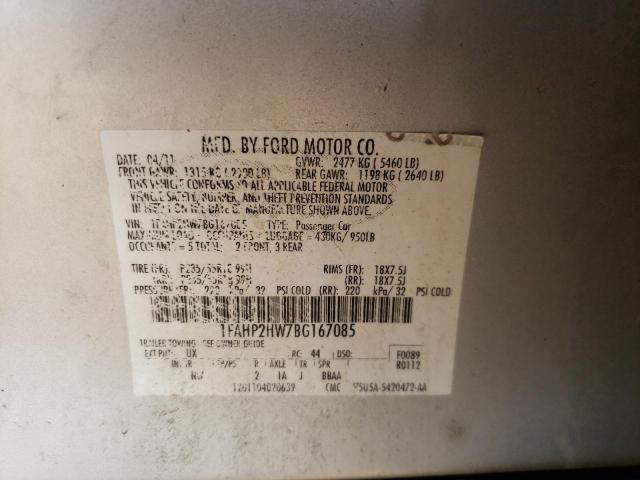 1FAHP2HW7BG167085 Ford Taurus Sel 2011. Фото: 9