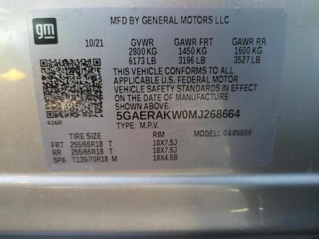 2021 BUICK ENCLAVE PR 5GAERAKW0MJ268664