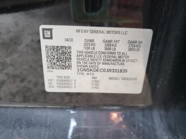 2018 CHEVROLET TAHOE 1GNSKDEC0JR331839