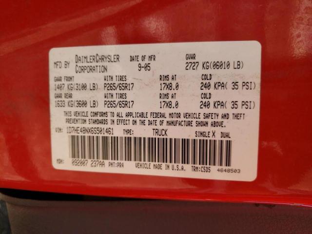 1D7HE48NX6S501461 Dodge Dakota Quad Slt