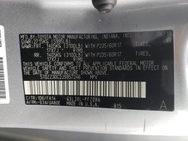 2018 TOYOTA SIENNA L 5TDZZ3DC2JS957246
