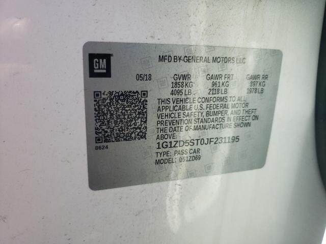 2018 CHEVROLET MALIBU LT 1G1ZD5ST0JF231195