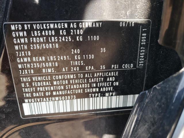 2017 VOLKSWAGEN TIGUAN SPO WVGTV7AX2HW503973