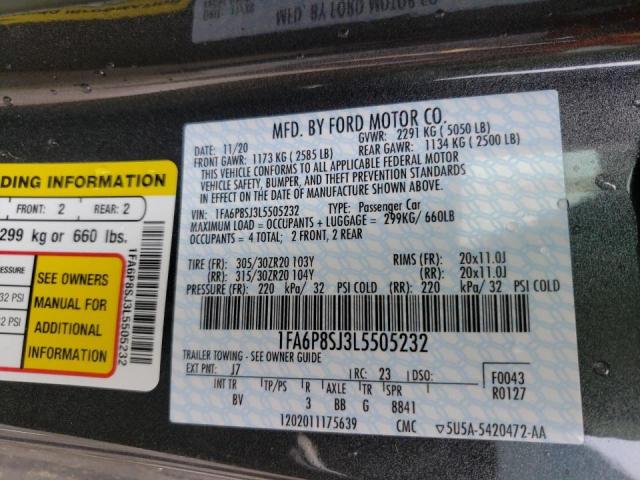 2020 FORD MUSTANG SH 1FA6P8SJ3L5505232