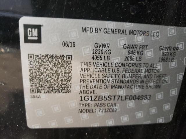 1G1ZB5ST7LF004983 Chevrolet Malibu Ls 2020. Фото: 9