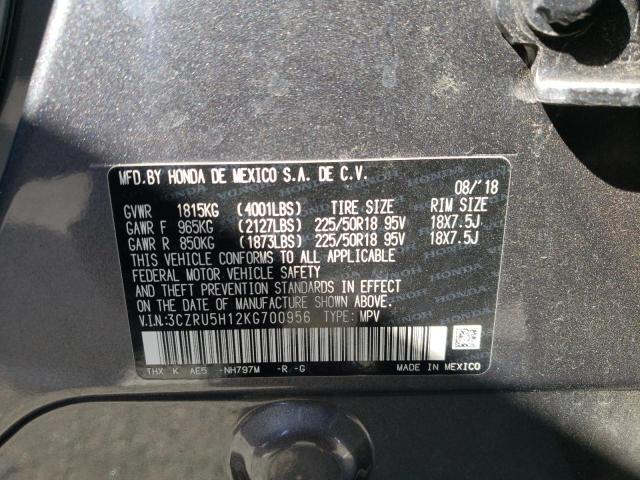 3CZRU5H12KG700956 Honda Hr-V Sport 2019. Фото: 9