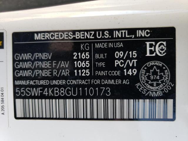 2016 MERCEDES-BENZ C 300 4MAT 55SWF4KB8GU110173