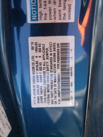 2015 HONDA CR-Z JHMZF1C41FS003401