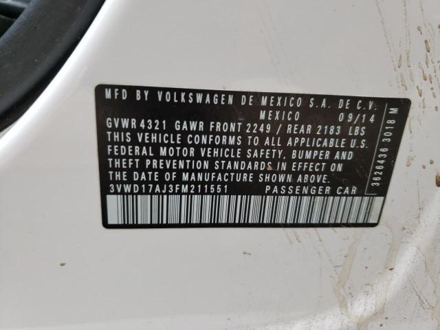 2015 VOLKSWAGEN JETTA SE 3VWD17AJ3FM211551