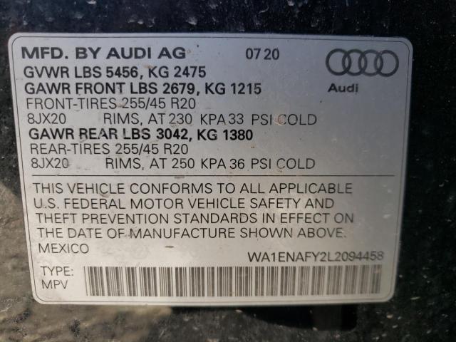 2020 AUDI Q5 TITANIU WA1ENAFY2L2094458