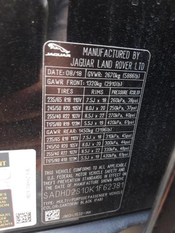 2019 JAGUAR I-PACE FIR SADHD2S10K1F62381