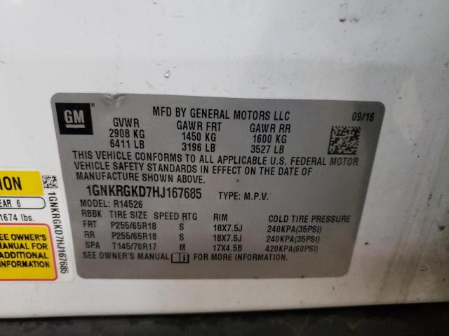 1GNKRGKD7HJ167685 Chevrolet Traverse L 2017. Фото: 9