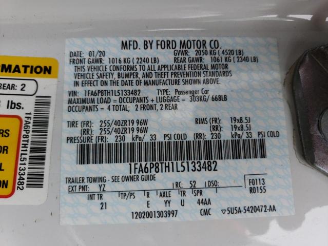 2020 FORD MUSTANG 1FA6P8TH1L5133482