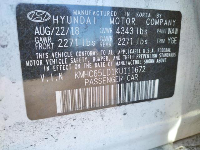 2019 HYUNDAI IONIQ KMHC65LD1KU111672