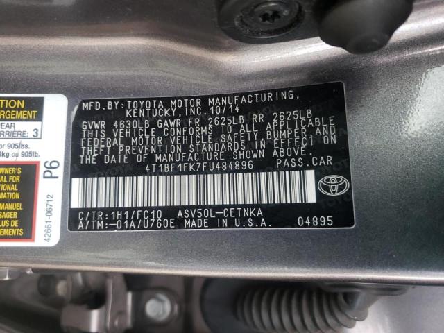2015 TOYOTA CAMRY LE 4T1BF1FK7FU484896