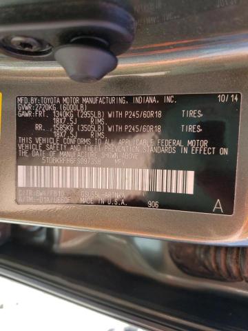 5TDBKRFH6FS097358 Toyota Highlander 2015. Фото: 9