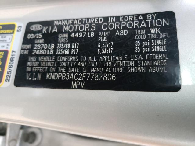 2015 KIA SPORTAGE L KNDPB3AC2F7782806