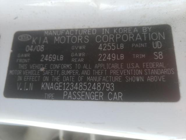 KNAGE123485248793 Kia Optima Lx 2008. Фото: 9