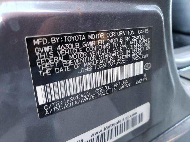 2015 LEXUS IS 250 JTHBF1D26F5073926