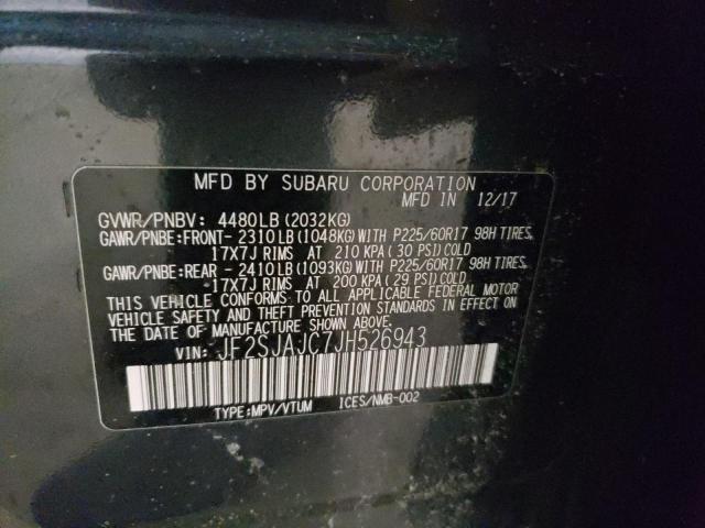 2018 SUBARU FORESTER JF2SJAJC7JH526943