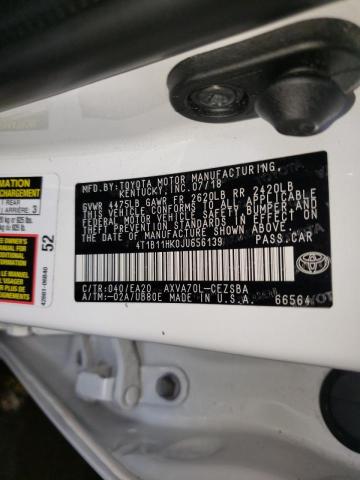 4T1B11HK0JU656139 Toyota Camry L 2018. Фото: 9