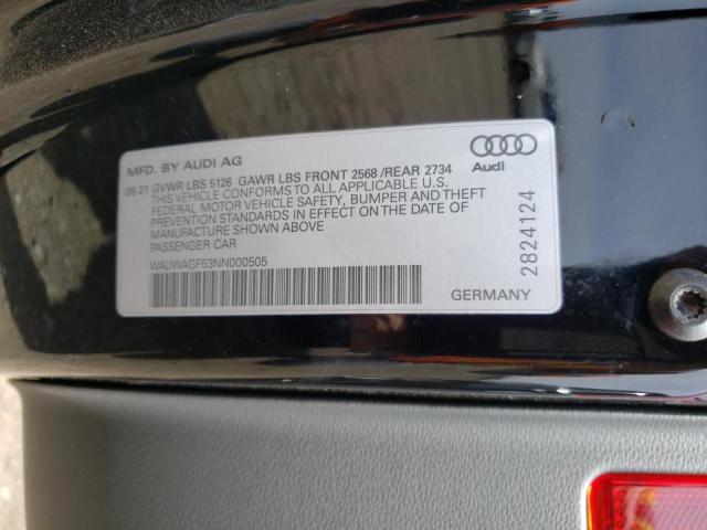 2022 AUDI A5 WAUWAGF53NN000505