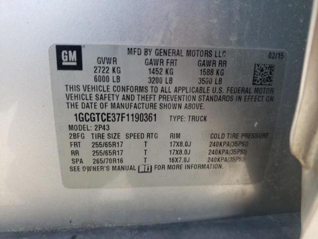 2015 CHEVROLET COLORADO Z 1GCGTCE37F1190361