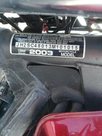 2003 HONDA CB900 F JH2SC48013M101015