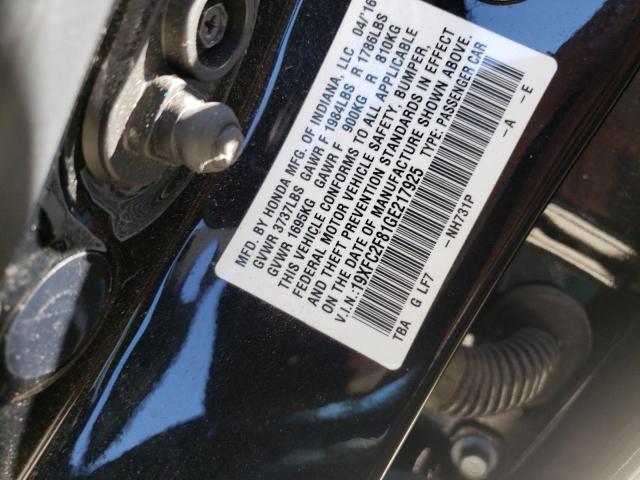 19XFC2F81GE217925 Honda Civic Ex 2016. Фото: 9
