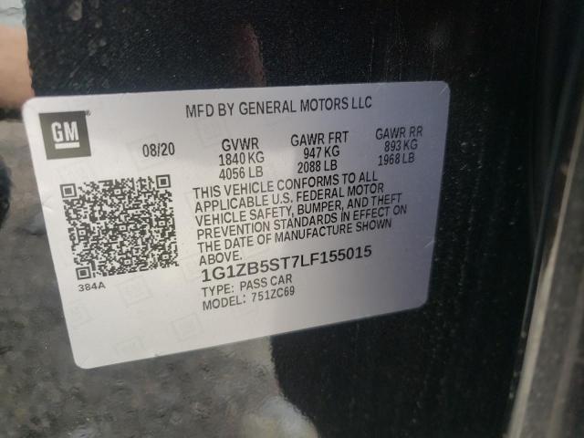 1G1ZB5ST7LF155015 Chevrolet Malibu Ls 2020. Фото: 9