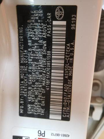 4T1BF1FK7EU851598 Toyota Camry L 2014. Фото: 9