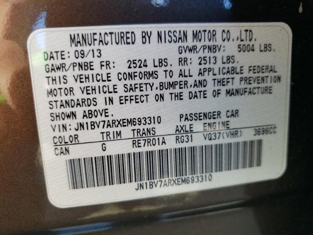 JN1BV7ARXEM693310 Infiniti Q50 Base 2014. Фото: 9
