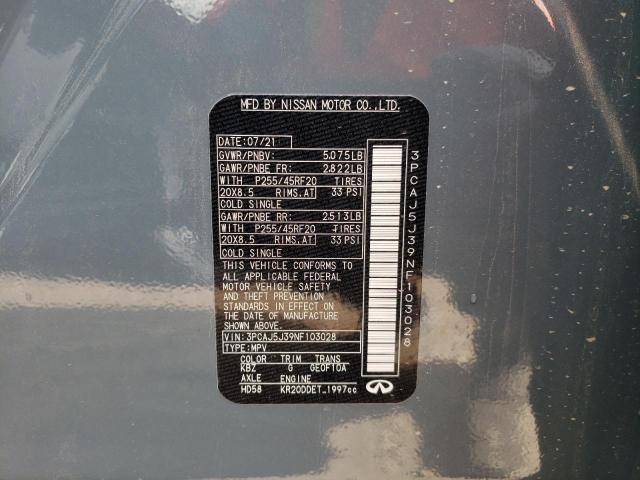 2022 INFINITI QX55 LUXE 3PCAJ5J39NF103028