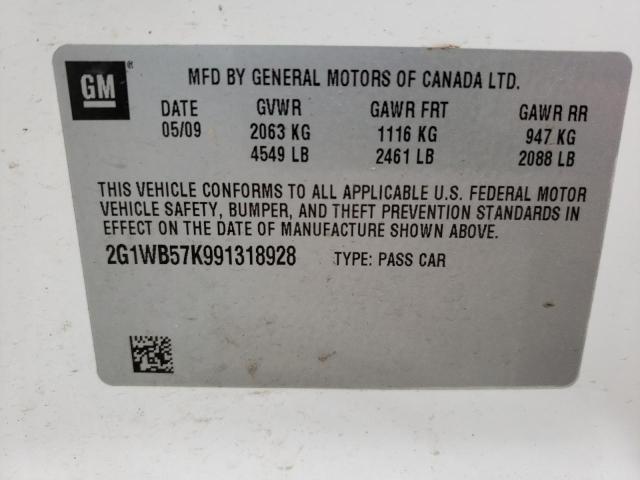 2G1WB57K991318928 Chevrolet Impala Ls 2009. Фото: 9
