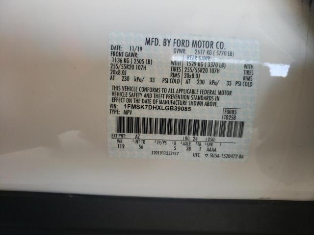 1FMSK7DHXLGB39085 Ford Explorer X 2020. Фото: 9