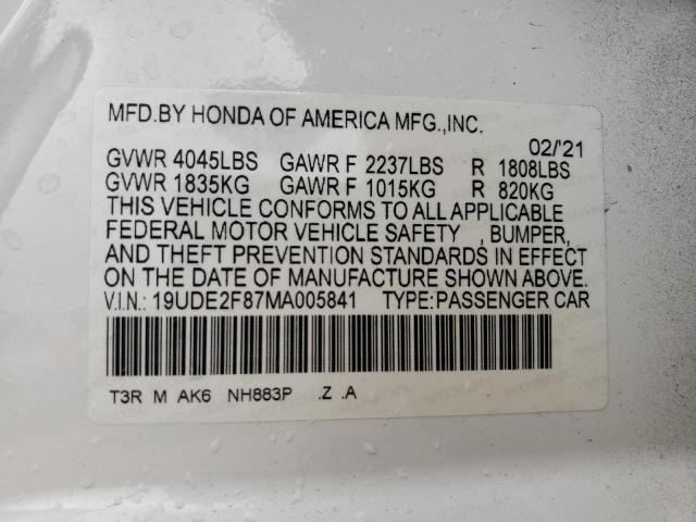 19UDE2F87MA005841 Acura Ilx Premiu 2021. Фото: 9